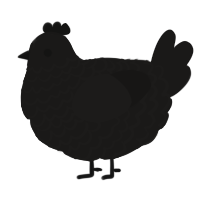 A sable chicken with a lace pattern