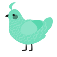A mint chicken with a lace pattern