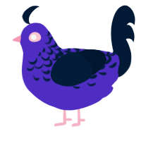 A indigo and tumblr chicken with a half-lace pattern