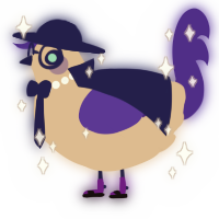 A beige and indigo chicken