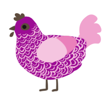 A plum and pink chicken with a double-lace pattern