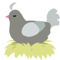 A ash and silver chicken