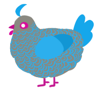 A ash and sky chicken with a double-lace pattern