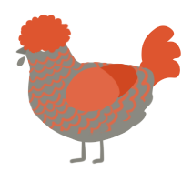 A ash and vermilion chicken with a lace pattern