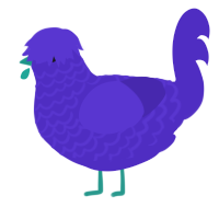 A indigo chicken with a lace pattern