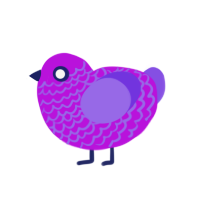 PurplePeopleEater, a amethyst and blurple chicken with a lace pattern