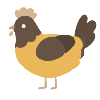 A honey and bark chicken with a head pattern
