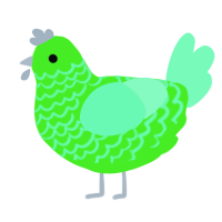 A amethyst and maroon chicken with a lace pattern