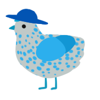 A silver and sky chicken with a speckle pattern