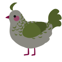 A ash and olive chicken with a half-lace pattern