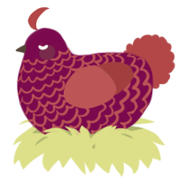 A wine and red chicken with a lace pattern