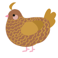 A brown and gold chicken with a lace pattern