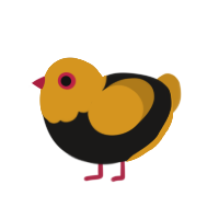 Yellow Jacket, a sable and ochre chicken with a head pattern