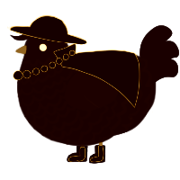 A sable chicken with a lace pattern