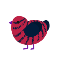 Bawk Xuanyu, a crimson and tumblr chicken with a bar pattern