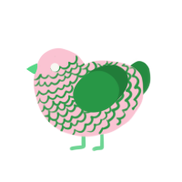 (unnamed), a rose and viridian chicken with a lace pattern