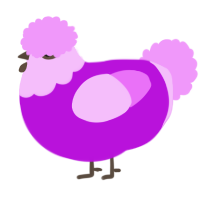 A amethyst and lavender chicken with a head pattern