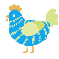 A sky and lemon chicken with a bar pattern
