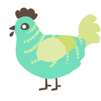 A mint and lemon chicken with a half-bar pattern