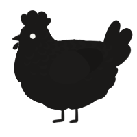 A sable chicken with a half-lace pattern
