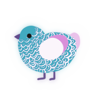 A sea and lavender chicken with a double-lace pattern