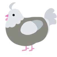 A ash and mist chicken with a head pattern