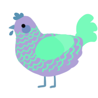 A olive and maroon chicken with a lace pattern