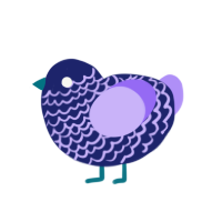 (unnamed), a navy and lilac chicken with a lace pattern