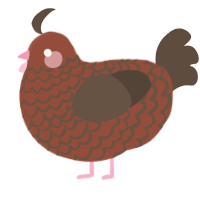 A russet and bark chicken with a lace pattern