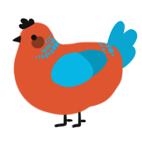 A vermilion and cerulean chicken with a neck-band pattern
