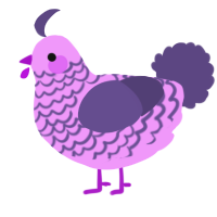 A lavender and overcast chicken with a lace pattern