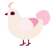 A cream and rose chicken