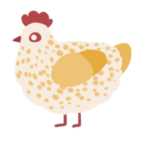 A cream and honey chicken with a speckle pattern