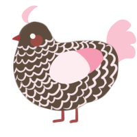 A bark and rose chicken with a lace pattern