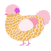 A honey and rose chicken with a lace pattern