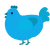 A sky and cerulean chicken with a lace pattern