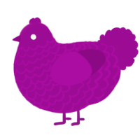 A plum chicken with a lace pattern