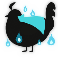 A black chicken with a lace pattern