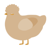 A beige chicken