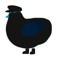 A black and tumblr chicken