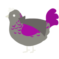 A ash and plum chicken with a half-lace pattern