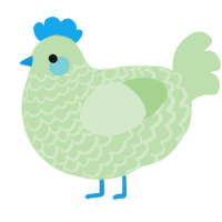 A gluppy chicken with a lace pattern