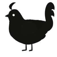 A black chicken with a lace pattern