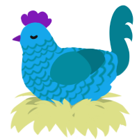 A sky and sea chicken with a lace pattern