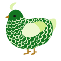 A leaf and apple chicken with a lace pattern