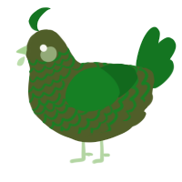 A olive and leaf chicken with a lace pattern