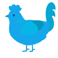 A sky and cerulean chicken with a neck-speckle pattern