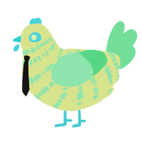 A lemon and spring chicken with a bar pattern