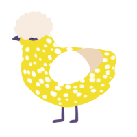 A yellow and cream chicken with a speckle pattern