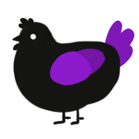 A black and violet chicken